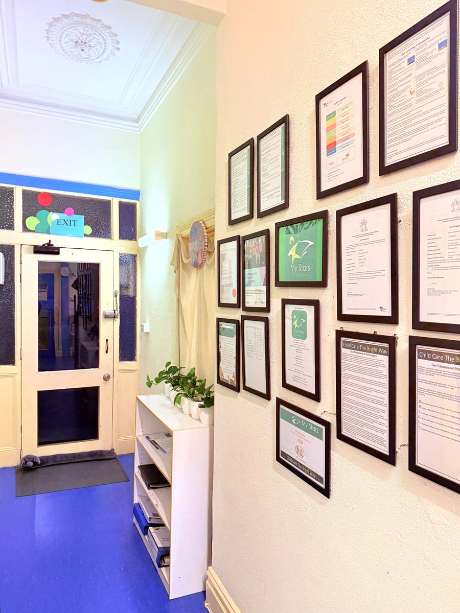 Entrance hall displaying accreditations and quality certificates